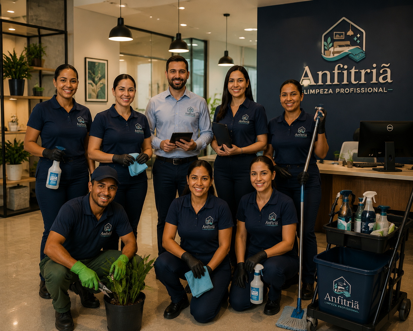 Equipe da Anfitriã Limpeza Profissional em São José dos Campos